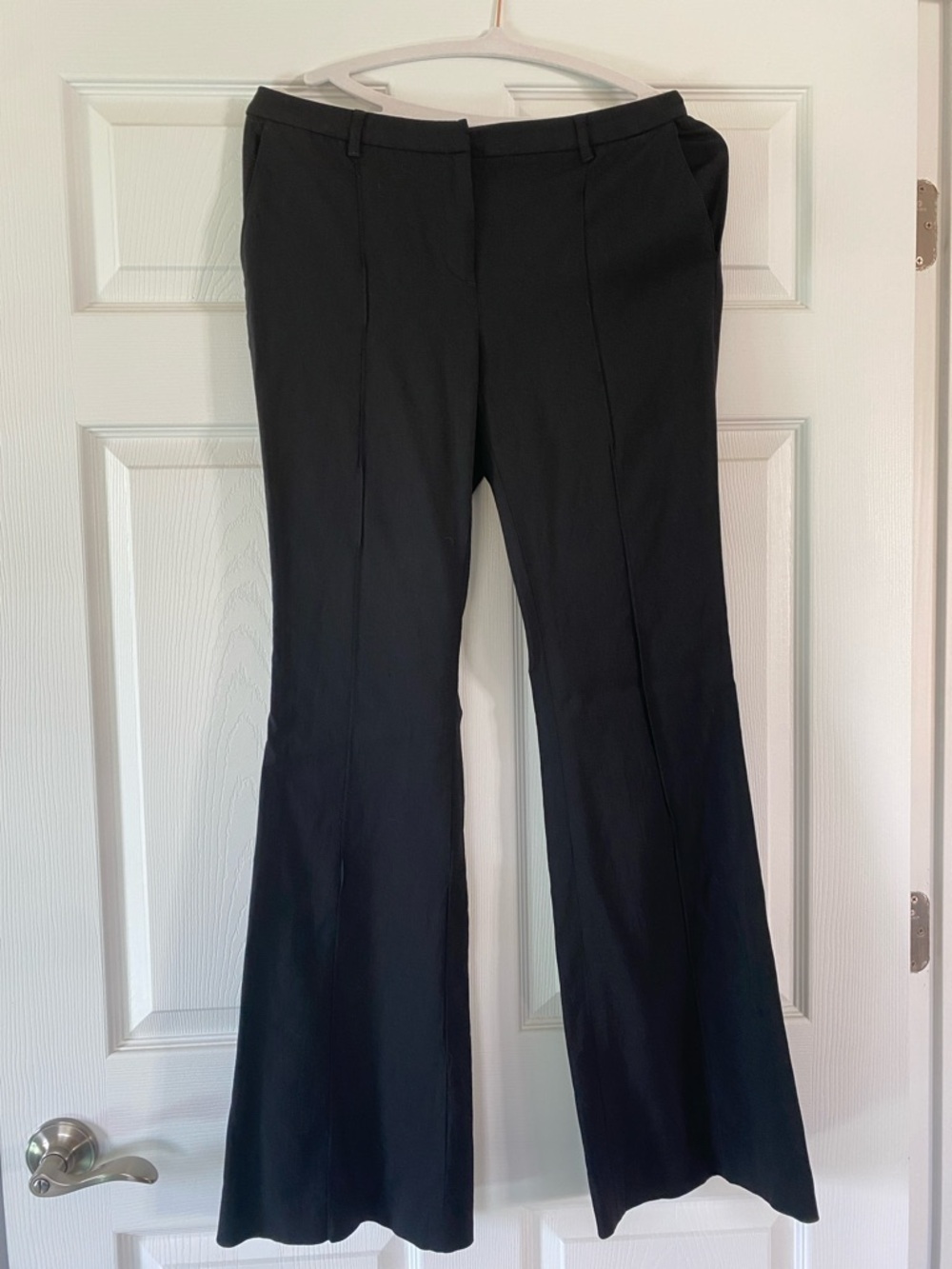 Burberry Black Boot-Cut Women's Trousers with Front Crease